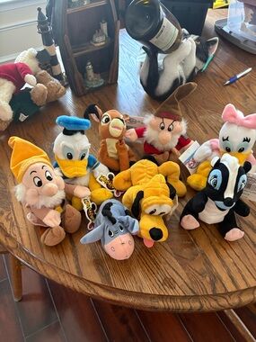 Disney Plush Character Collection - Yellow, Blue, Pink, Black, Brown
